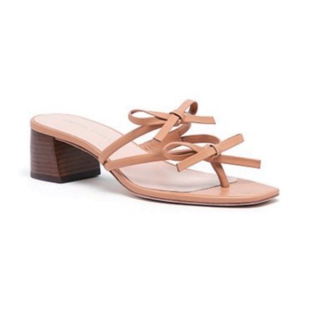 Loeffler Randall Leather Bow Strap Jean Sandals - Picture 3 of 5